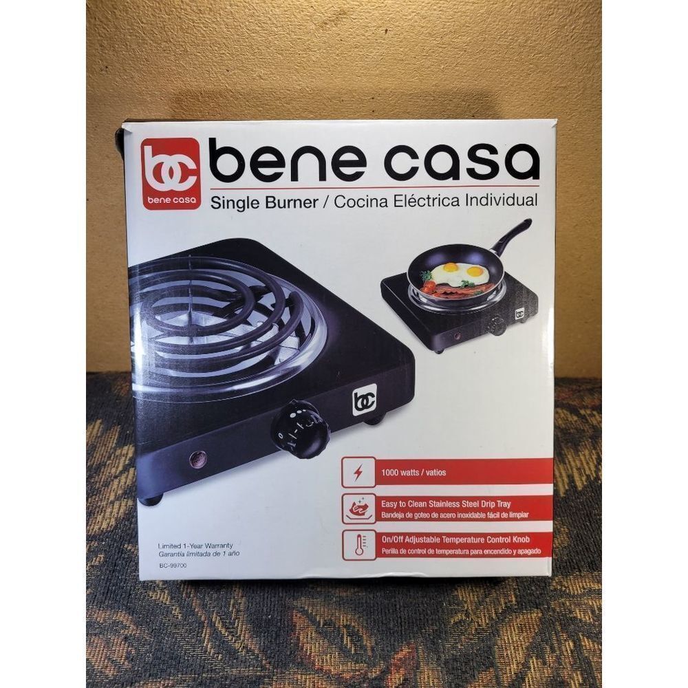 Bene Casa Single Coil Electric Burner in Black